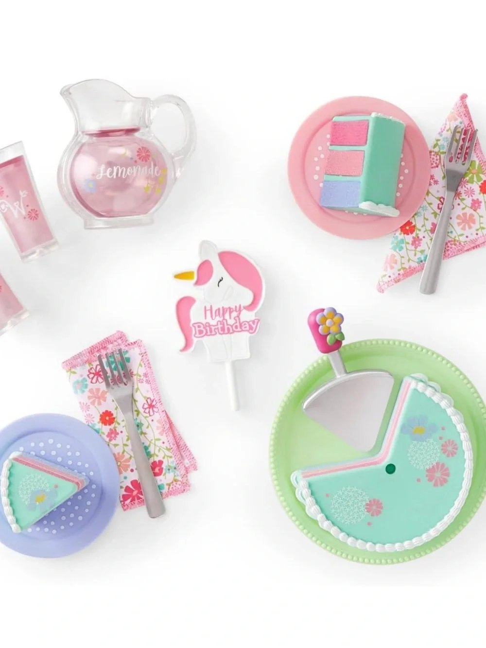 American Girl -  Wellie Wisher Happy Birthday Play Cake Set -Unicorn